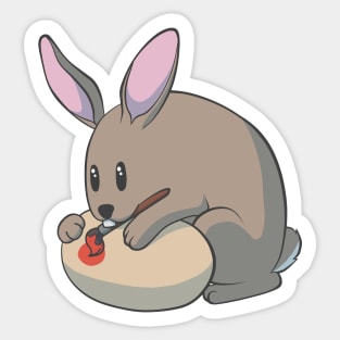 Egg painting brown Easter bunny Sticker